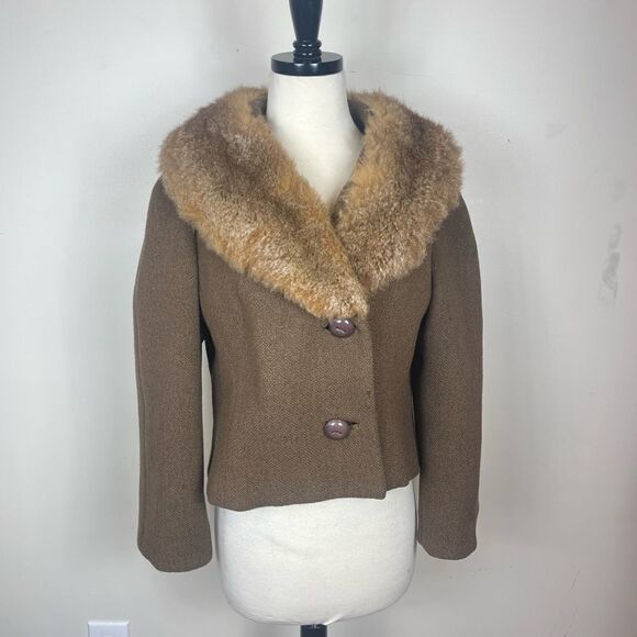 Zelinka Matlick Jackets & Blazers - Zelinka Matlick 1950s Cropped Fur Suit Jacket